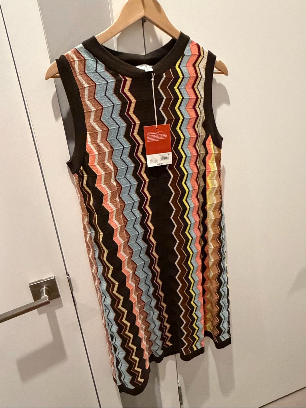 Missoni x Target Brown Mini Dress with Multicolor Zigzag Stripes - Picture 2 of 3